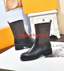 Femmes MAJOR bottines longues mode à lacets plate-forme en cuir Martin Boot Top Designer dames lettre imprimer hiver overknee chaussons chaussures 216