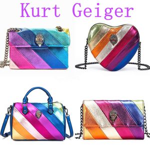 Dames man hartontwerper tas kurt geiger handtas regenboog luxe londen londeren lederen portemonnee streep schouderkoppeling tote shop crossbody chain messenger tassen