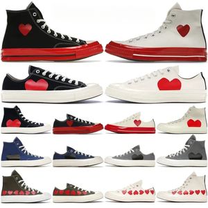 Femmes homme Chaussures Red Heart Casual 1970 Chaussures Années 1970 Big Eyes Chuck Hearts Années 70 Hi Skate Platform Chaussures Classique Toile Matériaux Hommes Femmes