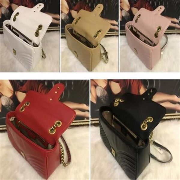 Mujeres Marmont Bolsas de hombro Mujeres Cadena de oro Bolso cruzado Bolsos Corazones Diseñador Mensaje de calidad superior Bolsa Mensajero Bolsos G5G226H