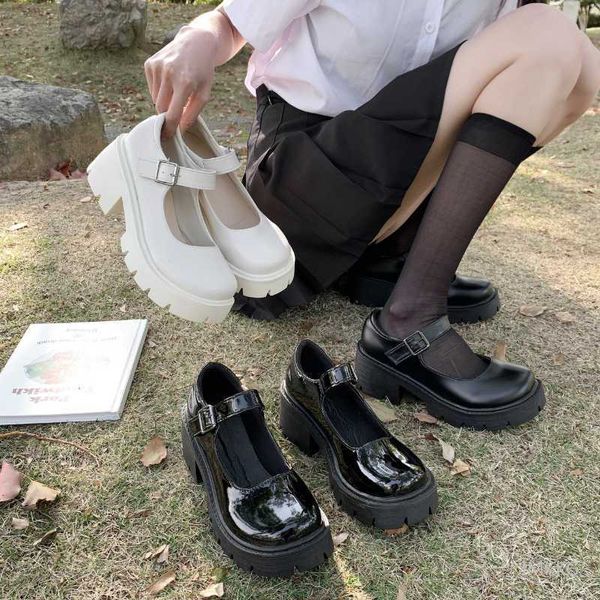 Mujeres Mary Jane Zapatos Mujer Vintage Niñas Plataforma de tacón alto Zapatos Lolita Estilo japonés Zapatos para estudiantes universitarios Bombas grandes 230807