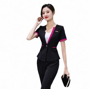 Vêtements de massage pour femmes Noir 2pcs Ensembles Femme Sauna Uniformes de bain de pieds Vêtements de beauté Vêtements d'esthéticienne Spa Uniforme esthétique l5Yg #