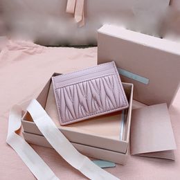 Vrouwen Matelasse Nappa Leather Card Holder Designer Wallet Top Kwaliteit Lambskinein Gold Metal Fashion Lady Handtas Purse met doos