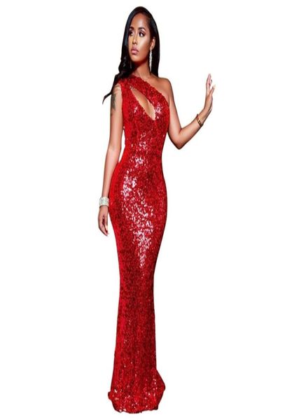 Femmes Maxi Noël Robes Rouges Célébrer Épaule Froide Sexy Dîner Date Soirée Club Robe À Paillettes Grande Taille XXL Robes 21052999595