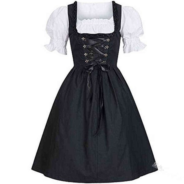 Femmes médiévales allemandes oktoberfest dirndl robe cosplay come girl girl tavern haid robes l220714