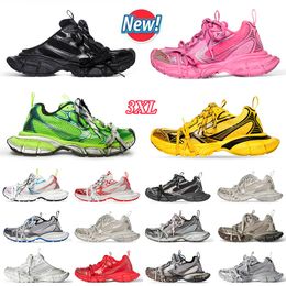 Mujeres Hombres 3XL Zapatilla de deporte Pares de lujo Zapatos de diseñador casual Tripler Negro Astilla Beige Blanco Gimnasio Rojo Gris oscuro Rosa claro Amarillo Vieja plataforma sucia Zapatillas de deporte Tamaño grande 46