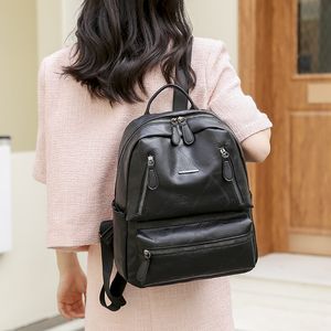 Machpa de mujeres Mochila estilo de cuero genuino Bolsas casuales de cuero pequeña mochila para la computadora portátil de la computadora portátil.