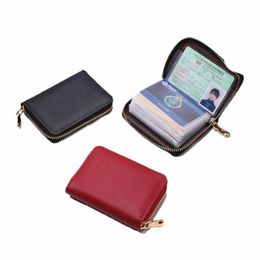 Femmes / Hommes Busin Card Holder Wallet Case Rouge / Noir / Gris / Jaune / Bleu / Violet Titulaire de la carte de crédit Case 26 Bits Zipper Card Wallet H3JL #