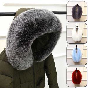 Mujeres Hombres Niños Faux Fox Cuello de piel Abrigo de invierno Chaquetas Capuchas Bufanda de piel Piel esponjosa Accesorios de ropa decorativa 70/80/90 cm H0923