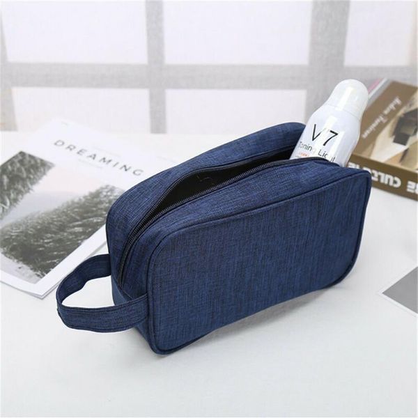 Sac à cosmétiques pour femmes et hommes, trousse de toilette unisexe à fermeture éclair, organisateur Portable de voyage, pochette de lavage de maquillage, sac à main 305T