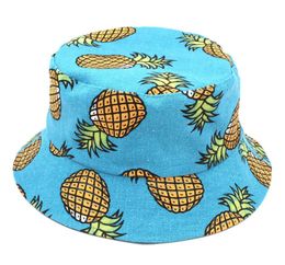 Femmes hommes coton seau chapeau Boonie chasse printemps été pêche en plein air plage église rue chapeau de soleil casquettes ananas Patter9324397