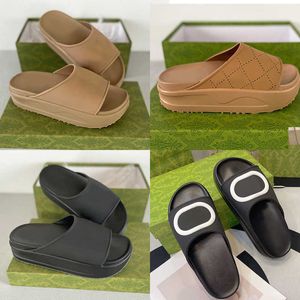 Dames Heren Designer Sandalen Rubber Lederen Slides Dr. Schoen Wiggen Sandaal Strand Slippers Luxe Zomer Platform Glijbaan Dikke Bodem Eu35-45 met Box Bag No354