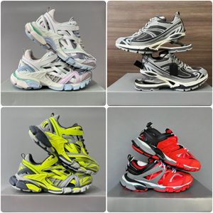 Mujeres Hombres Zapatos de diseñador Track 3 Casual Triple S 4.0 Plataforma Zapatillas de deporte Negro Blanco Verde Rosa Azul Oscuro Gris Fresco Cemento Beige Arco Iris Sombra Con caja de zapatillas