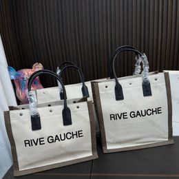 Dames Heren Designer Tote Bag Top Kwaliteit Canvas Met Leer Rives Gauches Luxe Handtassen Grote Capaciteit Boodschappentassen Onderarm Mode Klassieke Totes Tassen