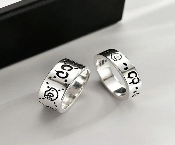 Anillo de calavera fantasma para hombre y mujer, anillos con letras, regalo para pareja de amor, accesorios de joyería de moda, talla estadounidense 5119272121