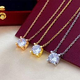 Vrouwen mannen gouden ketting diamanten ketting ontwerper sieraden zilveren roos high -end roestvrij staal sieraden liefde minnaars aangepaste hangsel kettingen vrouw cadeau originele doos