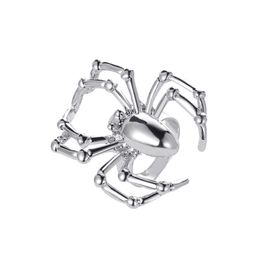 Vrouwen mannen gotische spin open ring Halloween sieraden vingerringen voor geschenkfeest zilver zwart