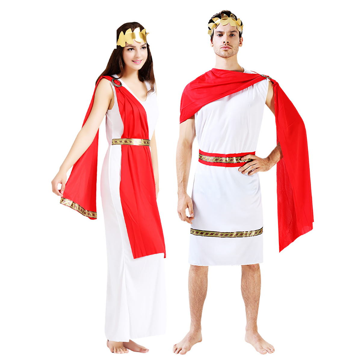 Women Men Halloween Egyptian Greek Goddess God Roman Empress Toga Costume AWHC-015