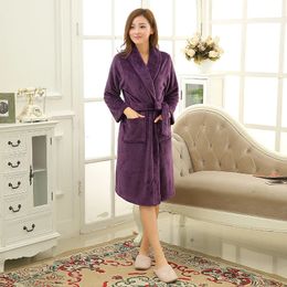 Donna Uomo Lungo Morbido Caldo Corallo Pile Accappatoio Inverno Kimono Flanella Accappatoio Camicia da notte Amanti Vestaglia Accogliente Indumenti da notte Spa 240109