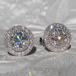 Boucles d'oreilles de luxe pour hommes et femmes, Micro rond brillant, diamant CZ, fiançailles, mariage, pour amoureux, joli cadeau