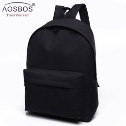 Femmes Hommes Mâle Toile Noir Sac À Dos Collège Étudiant École Sac À Dos Sacs pour Adolescents Mochila Sac À Dos Occasionnel Voyage Daypack 220815