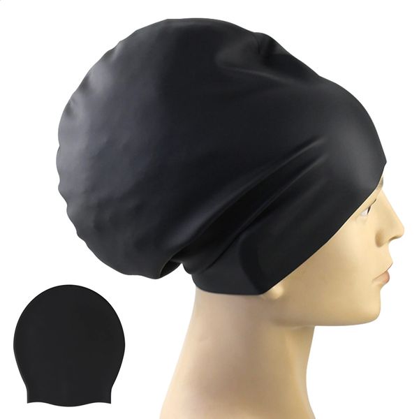 Mujeres Hombres Antideslizante Durable Pelo largo Dreadlocks Teje Adulto Cómodo Estirable Gorro de natación Rizos Afros Trenzas Impermeable 240304