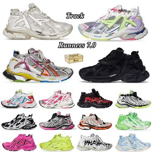 Donna Uomo Coppie Track Runner Sneakers 7.0 Designer Scarpe casual Piattaforma Marca Graffiti Bianco Nero Decostruzione Trasmetti tracce Trainer Runner 7 Tess s.Gomma