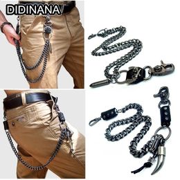 Femmes hommes punk rock metal pantalon de taille clés de la chaîne de clés ox portefeuille portefeuille porte-clés jeans unisex hiphop cadeau décoratif 240401