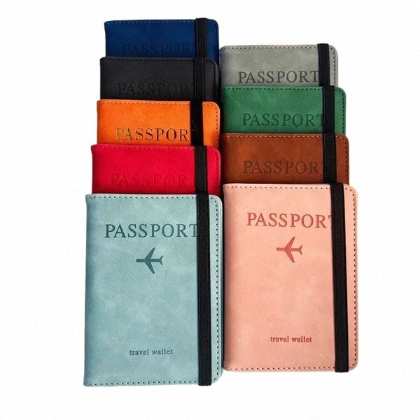 Femmes hommes RFID Vintage Busn Passport Covers Holder Multi-Functi ID Bank Carte PU Le cuir portefeuille Portefeuille ACTORES DE VOYAGE B0GS #