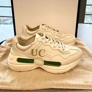 designer sneaker vrouw mannen luxe rhyton Tennis 1977 jumbo sneaker reliëf hoge top canvas walk running trainer schoenenwinkel met stofzak en doos