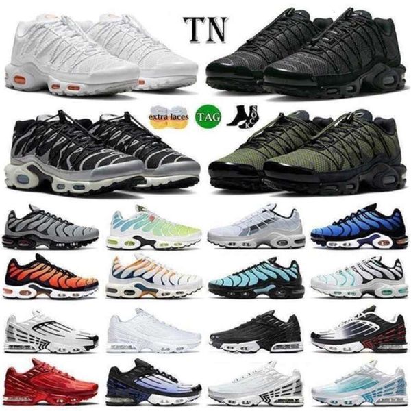 Femmes Hommes Chaussures de course Baskets de sport Toggle Utility Triple Noir Réfléchissant Blanc Olive Université Magma Orange Icons formateurs Tn