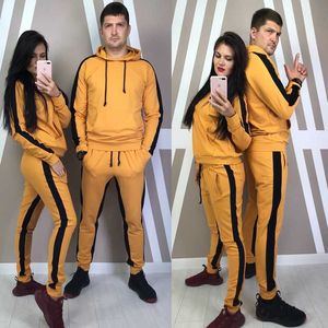 Dames Heren Unisex Sets Casual Trainingspak Nieuwste Herfst Winter Hoodies Lange Mouwen Sportpak Twee Stuks Sets Dames Sportkleding Y0625