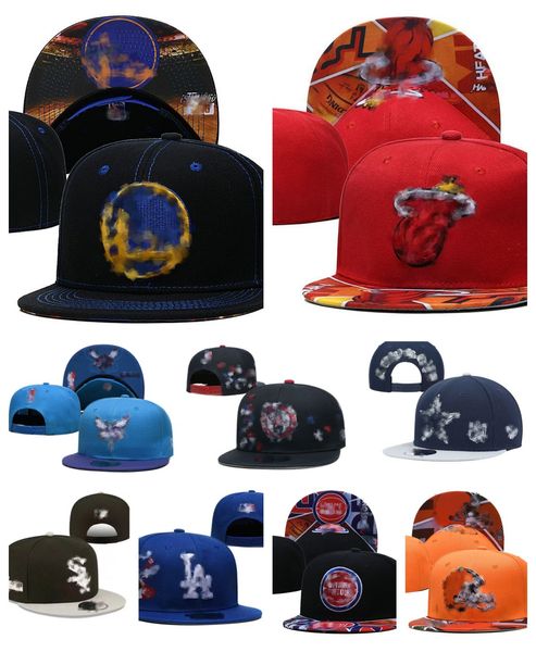 Mujeres hombres Snapbacks Sombreros ajustados Logotipo de todo el equipo Bordado Hueso de fútbol Baskball Bola de letras de algodón Malla flexible Gorros Sombrero plano Hip Hop Deportes al aire libre Gorra de tamaño Snapback