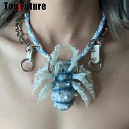 Vrouwen Mannen spider Harajuku Gothic Punk Korte hals ketting Subcultuur Spice Y2K Meisje Kraag choker designer chokers Turques 240104