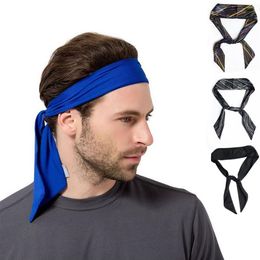 Dames Heren Gestreept Solid Tie Back Sport Hoofdband Antislip Stretch Zweetbandjes Vochtafvoerend Workout Yoga Running Headbands270z