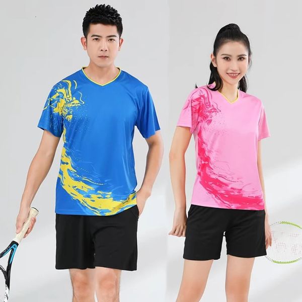 Mujeres Hombres Camisetas de tenis Pantalones cortos Chino Dragón Estampado Bádminton Uniforme Niños Mesa Tenis Conjunto Traje de entrenamiento Niño Niña Ropa deportiva 240304