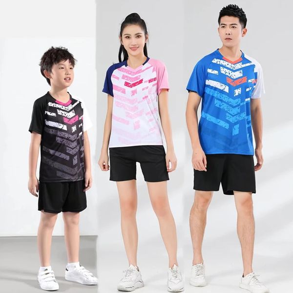 Mujeres Hombres Camisetas de tenis Pantalones cortos Kit Niño Bádminton Uniforme de secado rápido Conjunto de tenis de mesa Traje de entrenamiento corto Niño Niña Ropa deportiva 240305