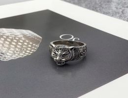 Vrouwen Mannen Tijger Hoofd Ring met Stempel Vintage Dier Brief Vinger Ringen voor Gift Party Mode-sieraden Maat 6101322684