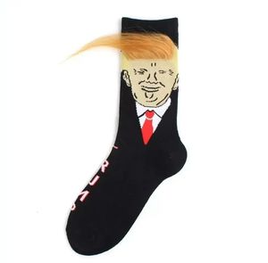 Calcetines deportivos Trump para hombre y mujer, medias deportivas con dibujos animados divertidos de pelo amarillo, calcetín de Hip Hop 544QH