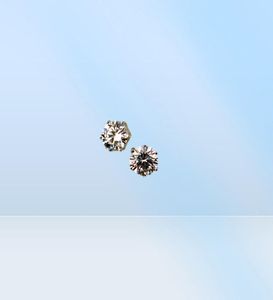 Femmes hommes unisexe classique CZ diamant 6 broches boucles d'oreilles 18 carats or blanc argent boucles d'oreilles d'amour de mariage CZ taille 3 mm 4 mm 5 mm 6 mm 8 mm 7930198