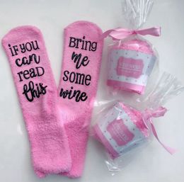Dames Mannen Unisex Sokken Als u dit kunt lezen Breng Me Coffee Funny Socks Cute Letter Sock Ka8130