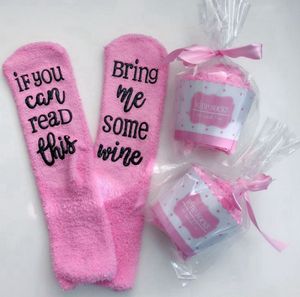 Femmes hommes unisexe chaussettes si vous pouvez lire ceci apportez-moi du café chaussettes drôles mignon lettre chaussette KKA8130