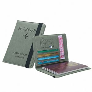 Femmes Hommes Vintage Busin Passeport Couvre Multi-Functi ID Porte-carte bancaire Tri-fold PU Portefeuille en cuir Cas Accories de voyage U6Oq #