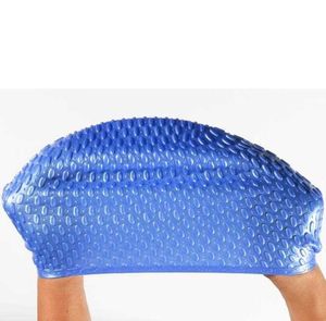 Mujeres Hombres Impermeable Flexible Gel de silicona Oreja Protección para el cabello largo Piscina Gorro de natación Sombrero cubierta protectora para adultos Niños Niños accesorios para deportes acuáticos