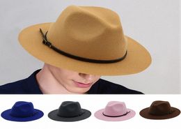 Vrouwen Men Wol Vintage Gangster Trilby voelde Fedora Hat met brede rand Gentleman Elegant Lady Winter Autumn Jazz Caps G Udyj5700132