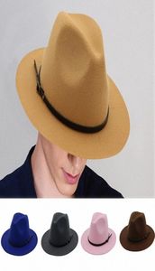 Vrouwen Men Wol Vintage Gangster Trilby voelde Fedora Hat met brede rand Gentleman Elegant Lady Winter Autumn Jazz Caps G Udyj3418482