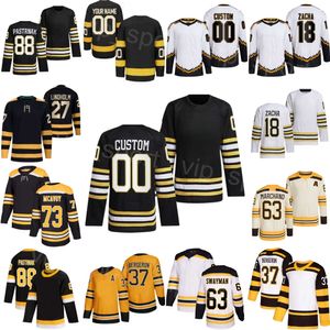 Femmes Hommes Youth Hockey 73 Charlie McAvoy Jerseys 88 David Pastrnak 63 Brad Marchand 37 Patrice Bergeron 18 Pavel Zacha 46 David Krejci Hampus Lindholm Winter Classic