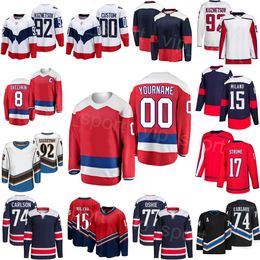 Femmes Homme pour les jeunes Hockey 74 John Carlson Jersey 9 Ryan Leonard 8 Alex Ovechkin 17 Dylan Strome 92 Evgeny Kuznetsov 77 T.J.Oshie 15 Sonny Milano Winter Classic Nom Custom