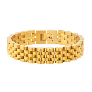 Bracelet de montre en acier inoxydable pour hommes et femmes, chaîne plaquée or, 12mm, 8 pouces