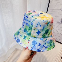 Dames heren caps ontwerpers luxe merk emmer hoeden sunhat casquettes outdoor vissen pet zomer gemonteerde hoed brede rand hoeden gradiënt kleurbox